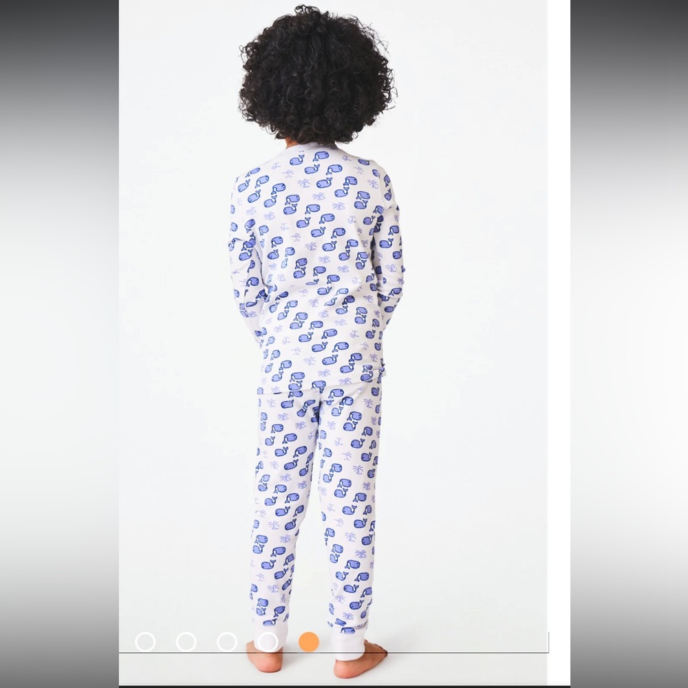Roller Rabbit White and Blue Whale Pajama Set - Picture 3 of 6